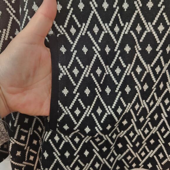 J. Jill Black & White Argyle Pullover Jersey Sweater Women's Petite S - Picture 6 of 9